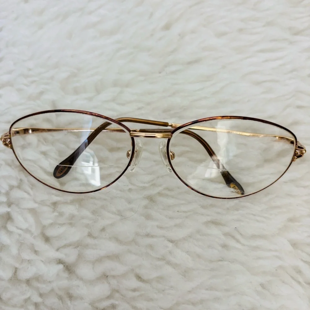 Safilo Emozioni Brown Tortoise/Gold Oval Glasses Frame Only